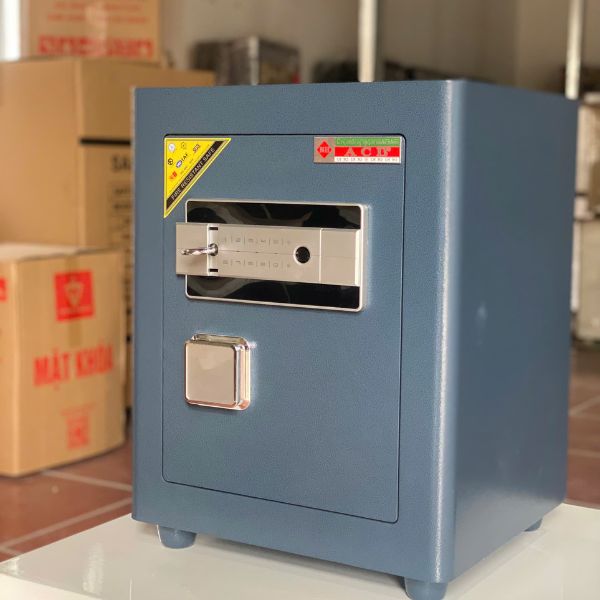 Két sắt Ngân Hàng ACB51 màu xanh mặt bên