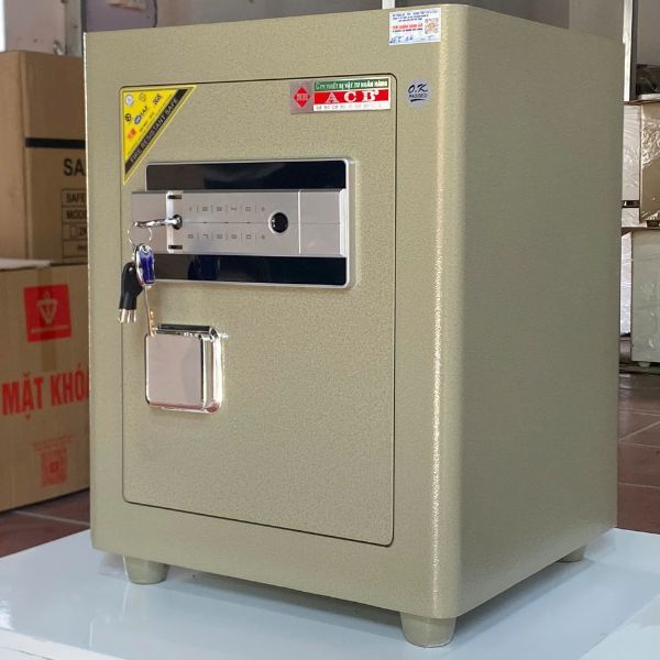 Két sắt Ngân Hàng ACB51 màu vàng thực tế
