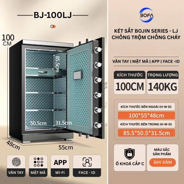 Két sắt Bofa model BJ-100LJ mặt bên