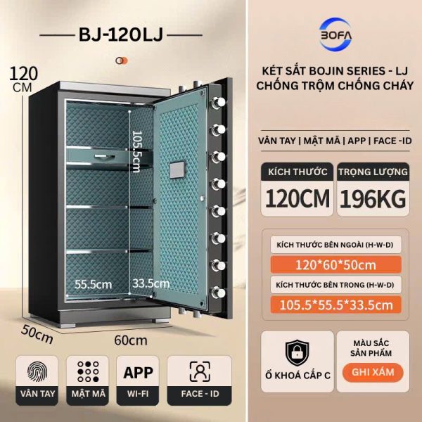 Két sắt Bofa model BJ-120LJ mặt bên