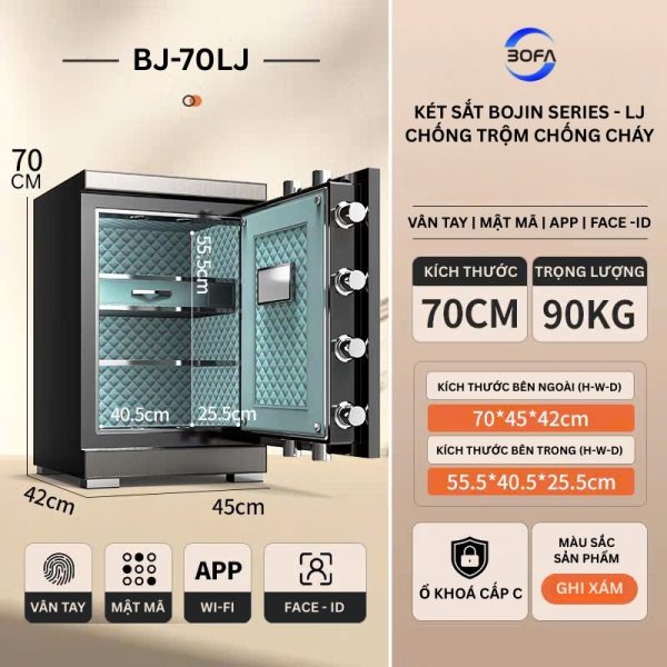 Két sắt Bofa model BJ-70LJ mặt bên