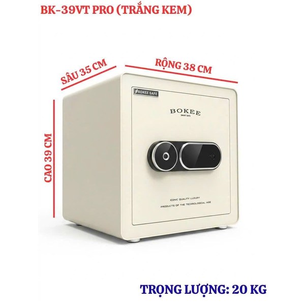 Két sắt Bokee BK-39VT màu kem chi tiết