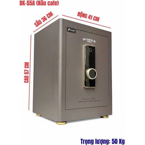 Két sắt Bokee BK-55A màu nâu chi tiết