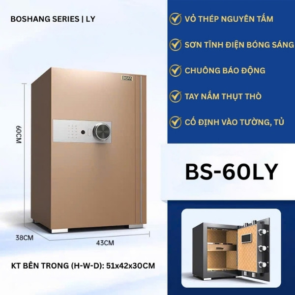 Két sắt bofa BS 60LY màu Gold
