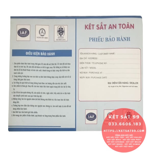 Két sắt việt tiệp mini K25 Bản lể ngoài chính hãng, Lựa chọn (Mã: K-DMT-25BLN-H)