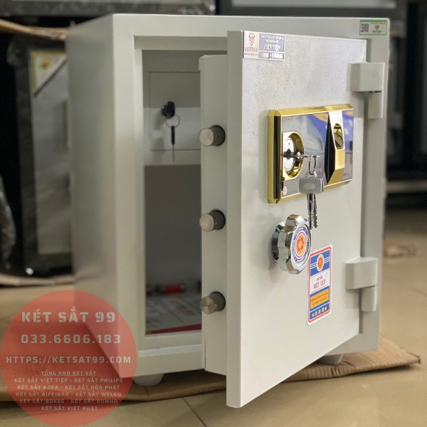 Két sắt việt tiệp K54VT màu trắng khóa vân tay