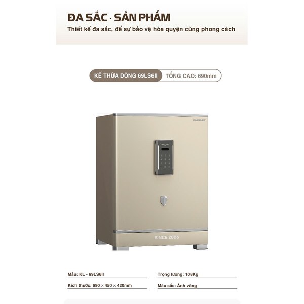 Két sắt Kassler KL-69LS6II VIP Gold Radiance bên trong