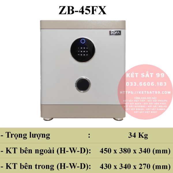 Két sắt bofa ZB-45FX vân tay điện tử app wifi