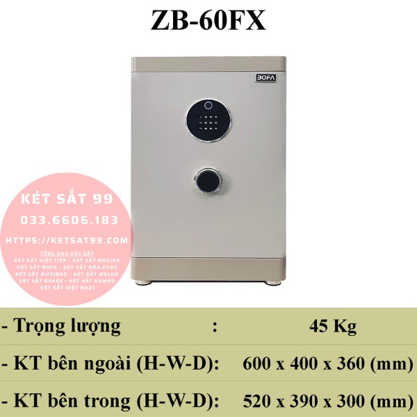 Két sắt bofa ZB-60FX vân tay điện tử app wifi