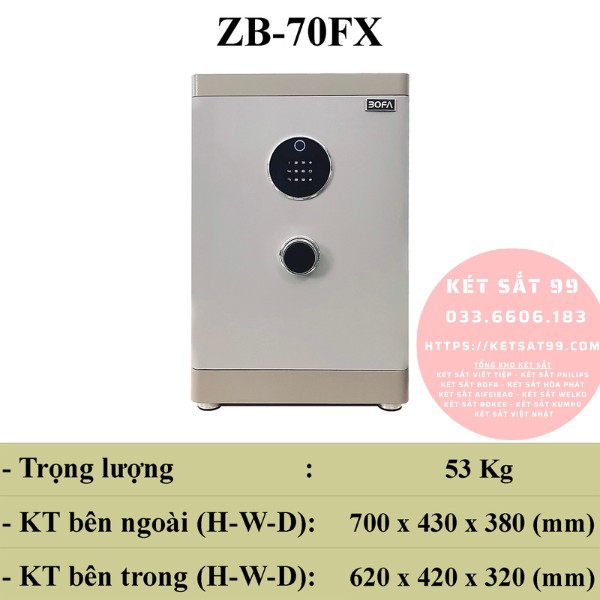 Két sắt bofa ZB-70FX vân tay điện tử app wifi