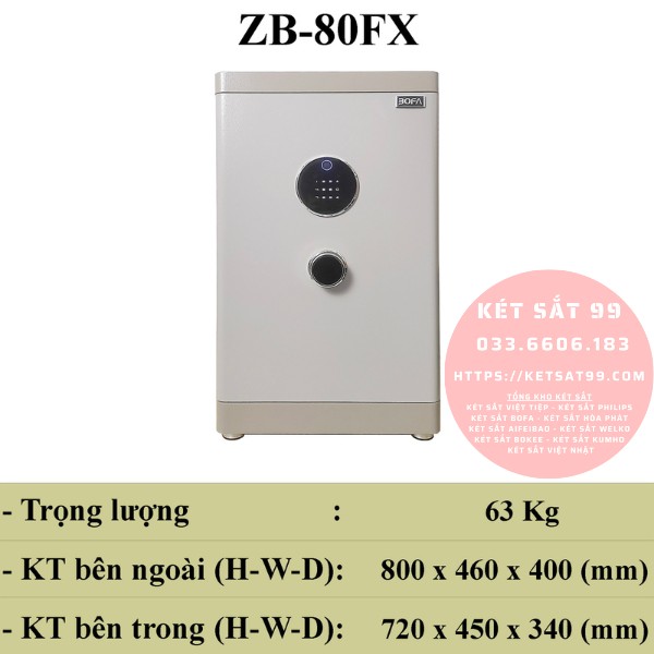 Két sắt bofa ZB-80FX vân tay điện tử app wifi